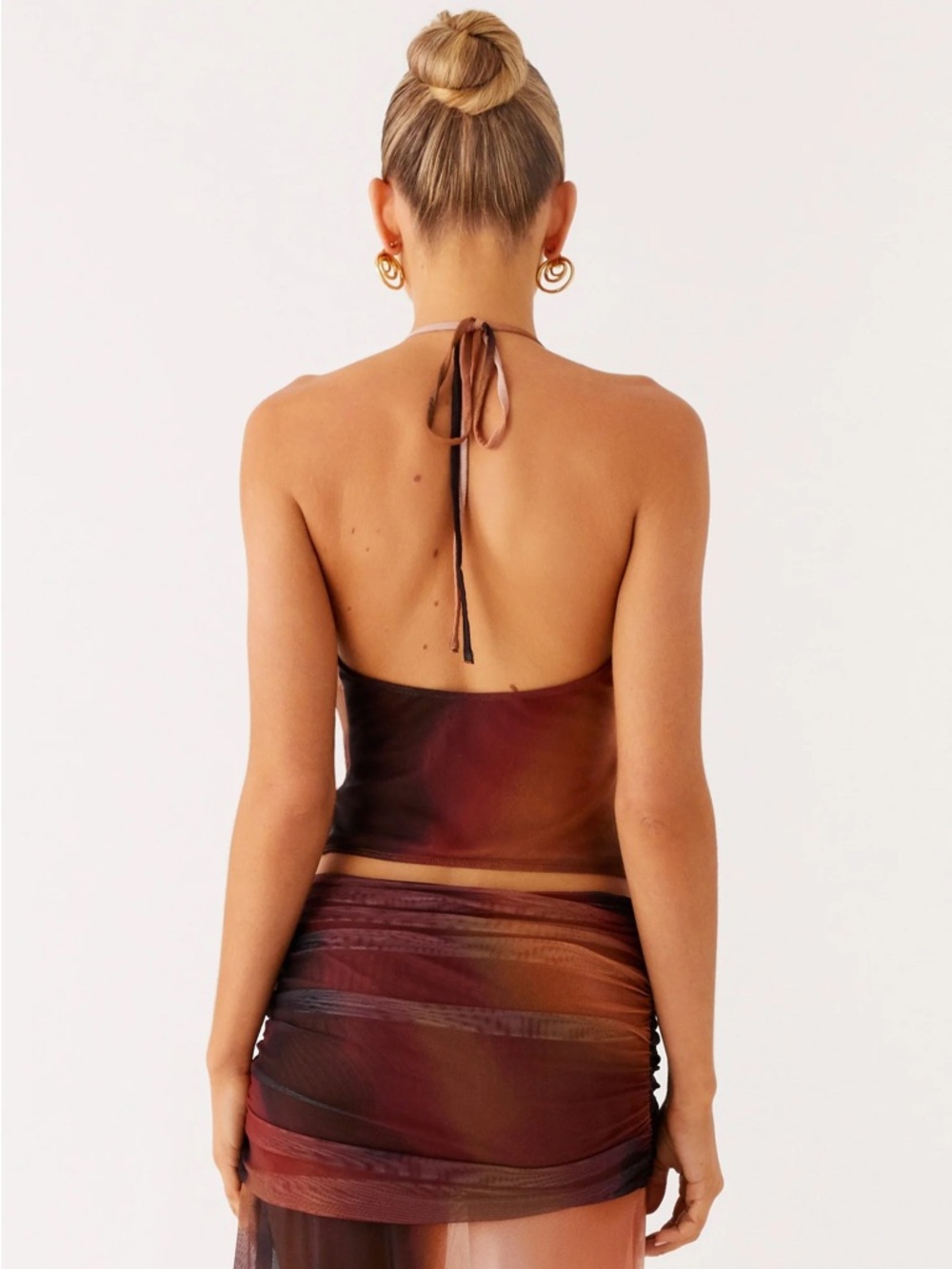 Peppermayo Brown and Black Ombre Cowl Halter Top - Picture 2 of 2